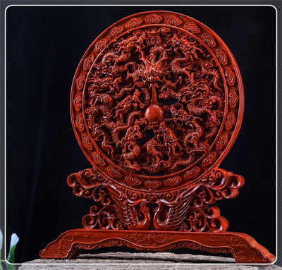 熠鼎閣【龍鳳呈祥】非洲花梨木工藝品 融合藝術、風水與健康的匠心之作